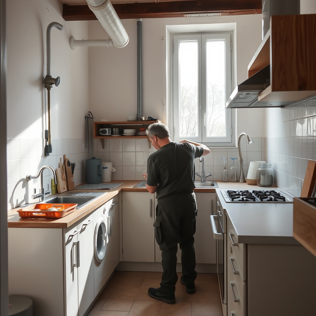 Cuisine et plomberie (illustration)